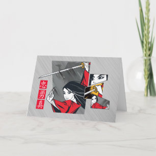 Carte Mulan avec panneaux illustrés d'épée