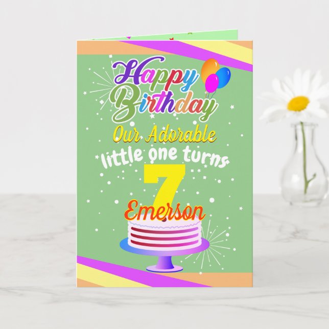 Carte Multi Color Editable Unisex Joyeux anniversaire |  (Petite plante)
