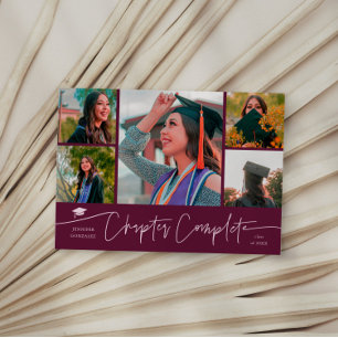 Carte multicadre cranberry pour la remise de diplô