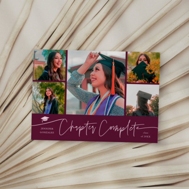 Carte multicadre cranberry pour la remise de diplô (Créateur téléchargé)