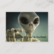 Carte multifonction "Invitation" extraterrestre.