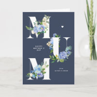 MUM Blue Hydrangeas Floral Bonne fête des mères