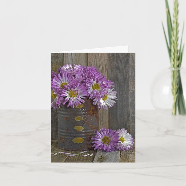 Carte Mum Bouquet d'automne dans la vieille boîte (Devant)
