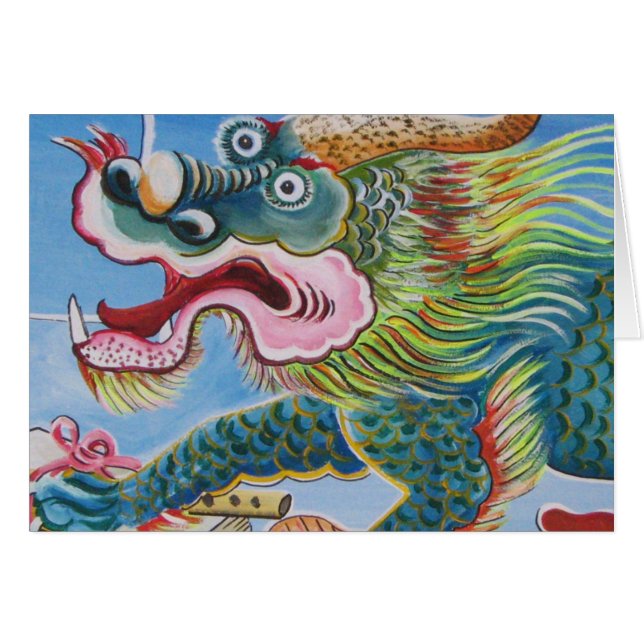 Carte murale chinoise Foo Dog / Lion Guardian (Devant horizontal)