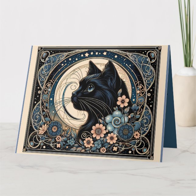 Carte Muse de minuit dans un cadre de lune Petaled (Devant)