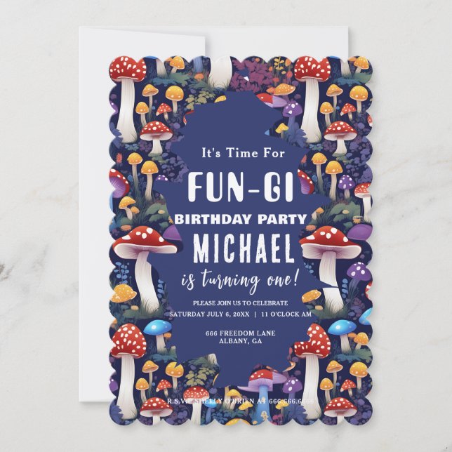 Carte Mushroom Fun-gi personnalisée, Mushroom Pun  (Devant)