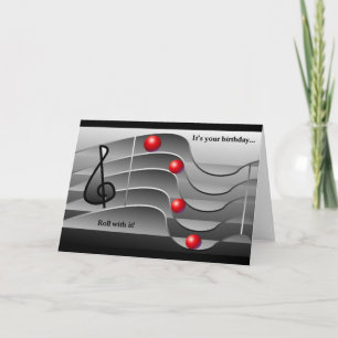 Carte Music Themed Birthday Greetings