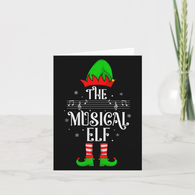 Carte Musical Elf Xmas Christmas Matching Family Elf Squ (Devant)