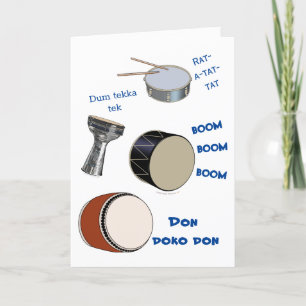 Carte Musician Funny Drums Happy Birthday Card Drummer