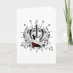 Carte Musicien de guitare cool Né à Rock et Roll
