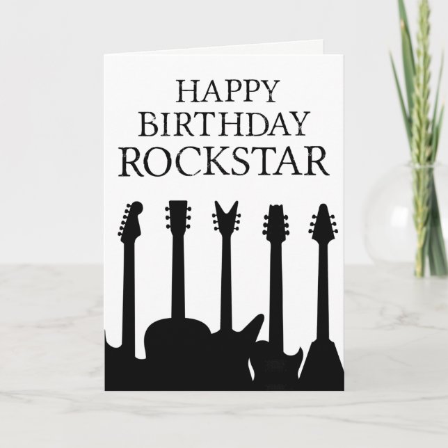 Carte Musicien de guitare cool Rockstar Rock & Roll Anni (Devant)