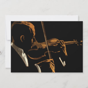 Carte Musicien Vintage, Violoniste Jouant de la Musique 