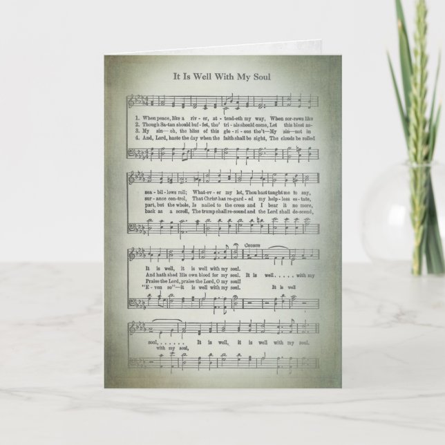 Carte musique ancienne hymne pour la sympathie (Devant)