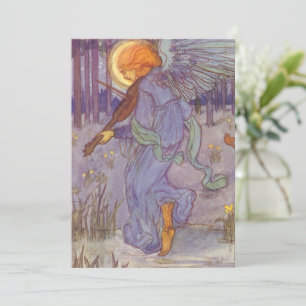 Carte Musique d'ange jouant du violon, musique vintage