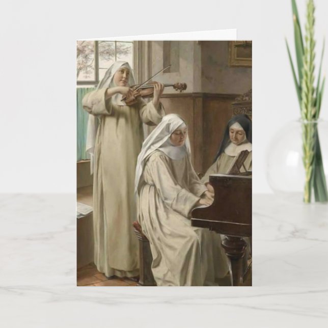 Carte Musique dans le cloître Moniales catholiques Violo (Devant)