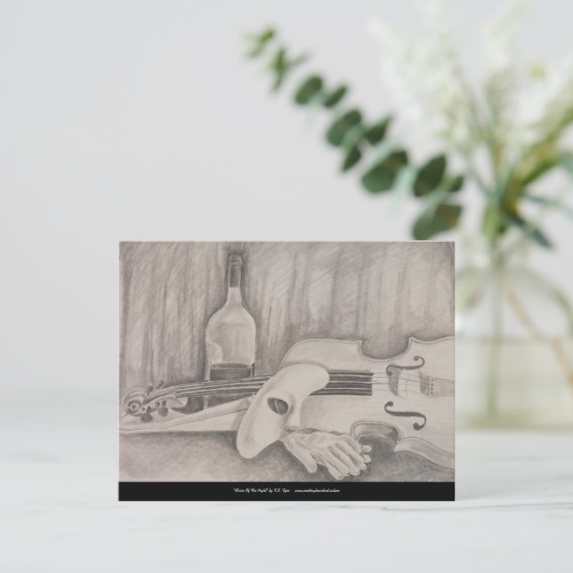 Carte "Musique de la nuit" par T.S. Tire Card (Debout devant)