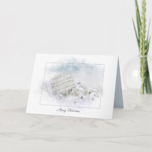 Carte Musique de Noël carol avec ornements