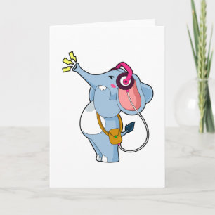 Carte Musique d'écouteur éléphant