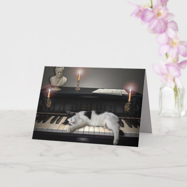 Carte Musique et chats (Orchidée)