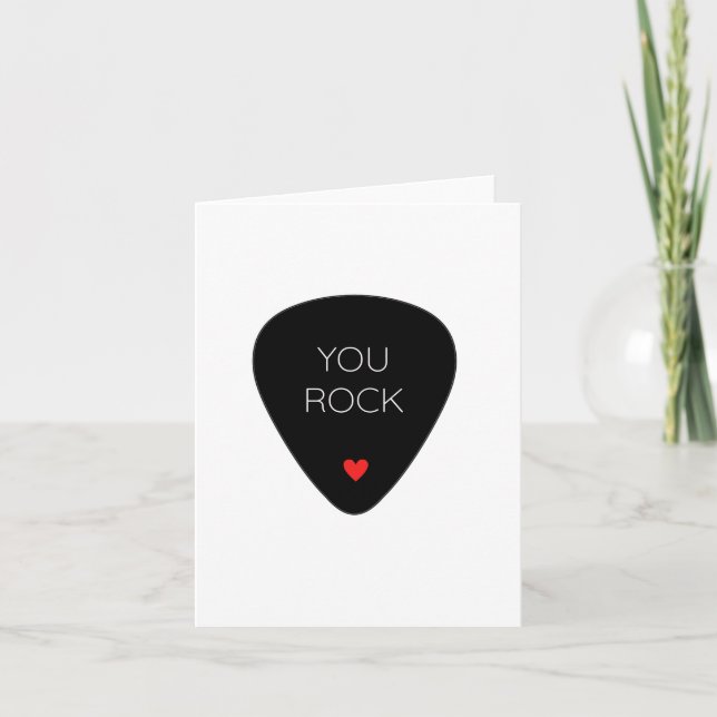 Carte Musique mignonne d'anniversaire 'You Rock' pun gui (Devant)