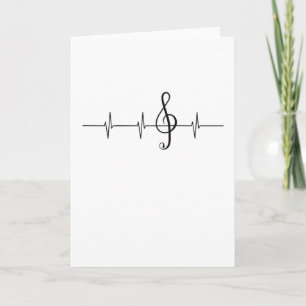 Carte Musique Pulse Musicien Heartbeat Clef