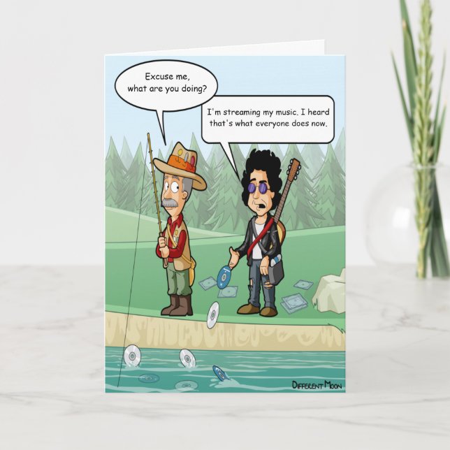 Carte Musique Streaming Funny Pun Birthday Card (Devant)
