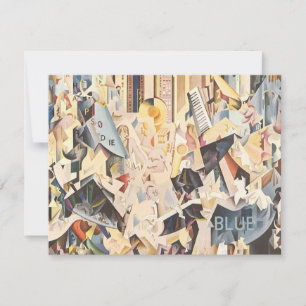 Carte Musique vintage, jazz Art Déco, Rhapsodie en bleu