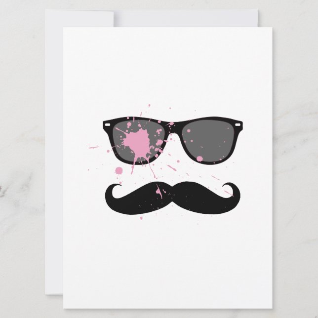 Carte Mustache et lunettes de soleil amusantes (Devant)