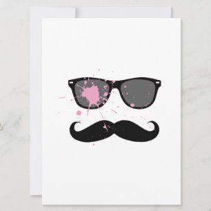 Carte Mustache et lunettes de soleil amusantes