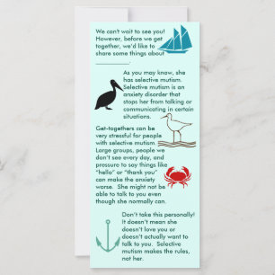 Carte Mutisme Sélectif Rassembler Girl Flat Card