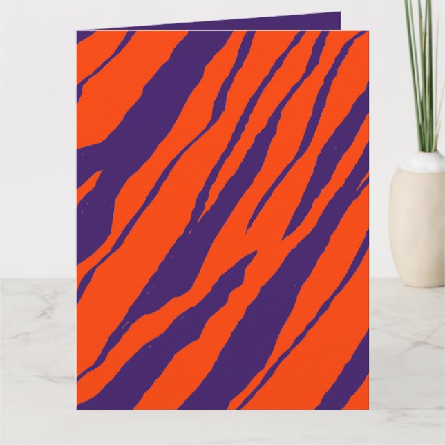 Carte MVB Rayures de Tigre Design - Orange & Violet (Devant)