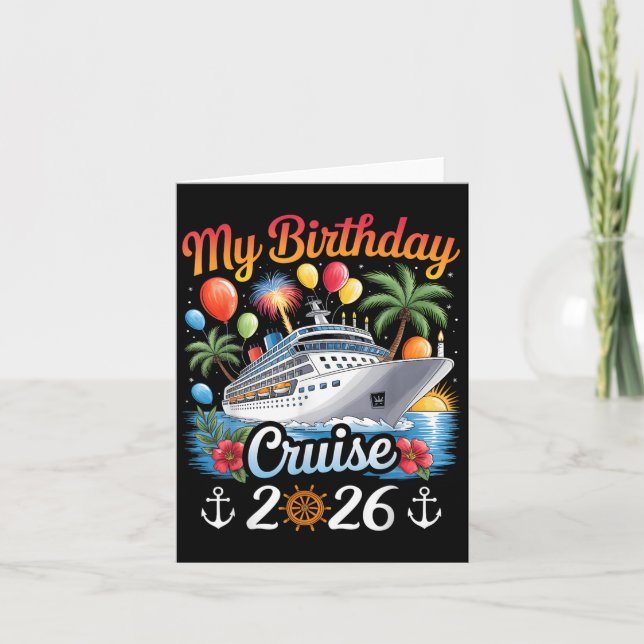Carte My Birthday Cruise 2026 Family Cruise Vacation Tri (Devant)