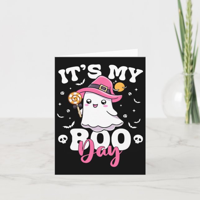 Carte My Boo Day mignon Halloween Anniversaire Fille Fan (Devant)