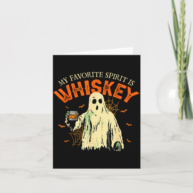 Carte My Favorite Srit Is Whiskey Funny Ghost Halloween  (Devant)