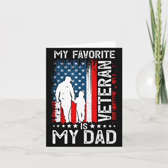Carte My Favorite Veteran Is My Dad Father Thank You Vet (Devant)