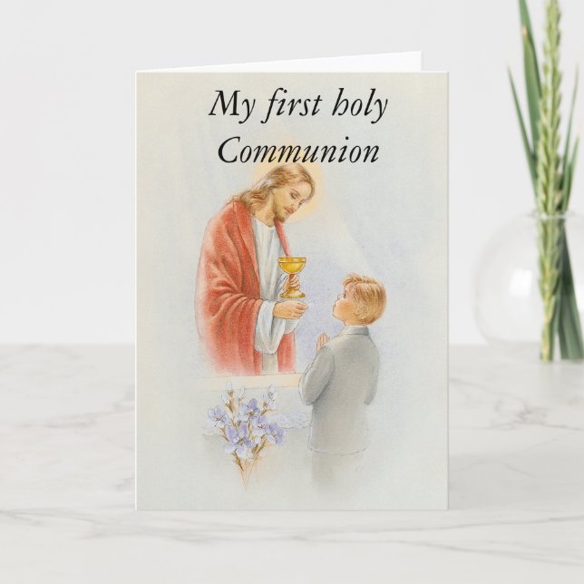 Carte My first holy communion boy (Devant)