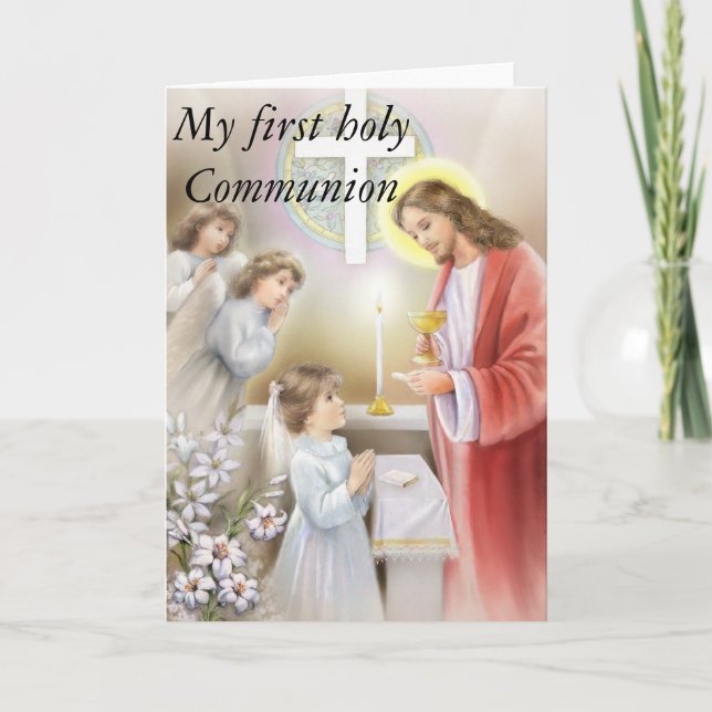 Carte My first holy communion girl (Devant)