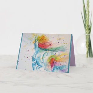 Carte My Horse est une licorne Rainbow Birthday Card Gir