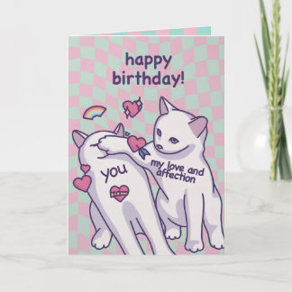 Carte My Love and Affection Birthday Slap – Funny Cat Gr