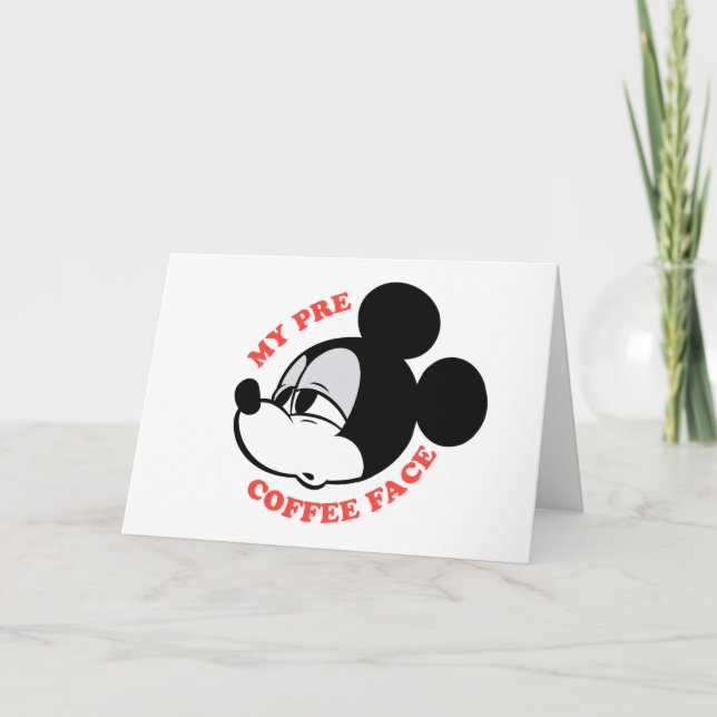 Carte My Pre Coffee Face Mickey Mouse (Devant)