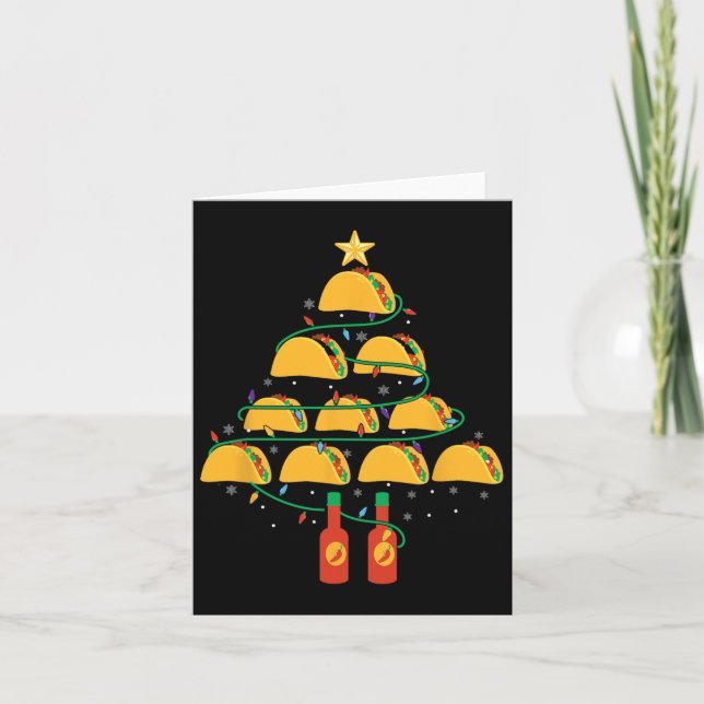 Carte My Tacos Arbre de Noël Pyjama Chemise Noël Noël Dr (Devant)