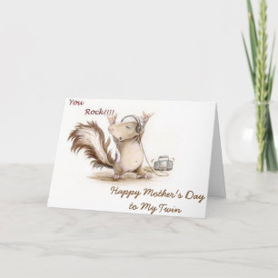 CARTE "MY TWIN" EST UNE JOURNÉE DE MÈRE ROCK STAR-HAPPY