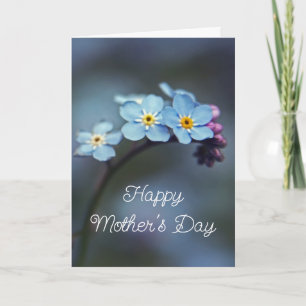 Carte Myosotis élégants bleus Fête des mères