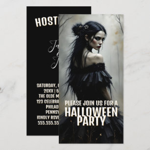 Carte Mystérieuse Dame dans une sombre forêt d'Halloween