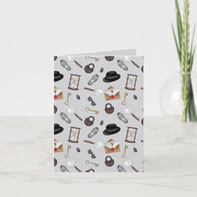 Carte Mystery Kids Secret Agent Spy Detective Thème (Devant)