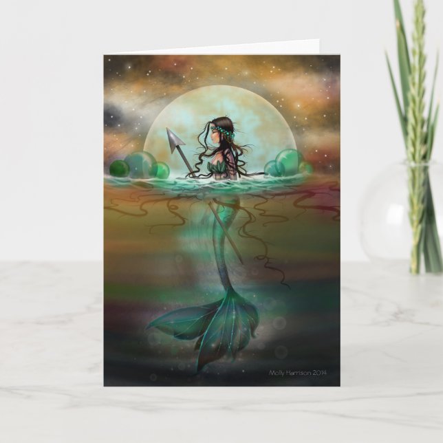 Carte Mystic Sea Mermaid Imaginaire Art par Molly Harris (Devant)
