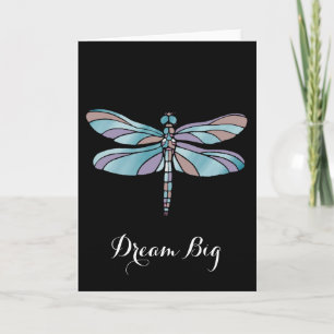 Carte Mystical Blue Dragonfly Dream Big