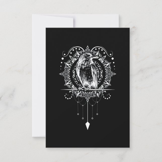 Carte Mythologie nordique et corbeau viking (Devant)