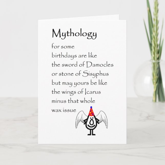 Carte Mythologie Un Poème D'Anniversaire Drôle (Devant)