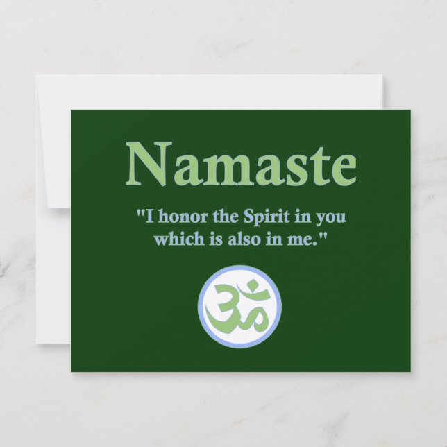 Carte Namaste - avec citation et symbole Om (Devant)